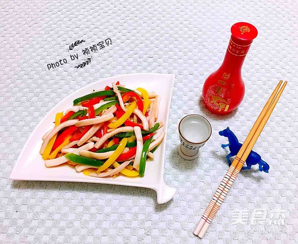 彩椒爆鱿条的做法