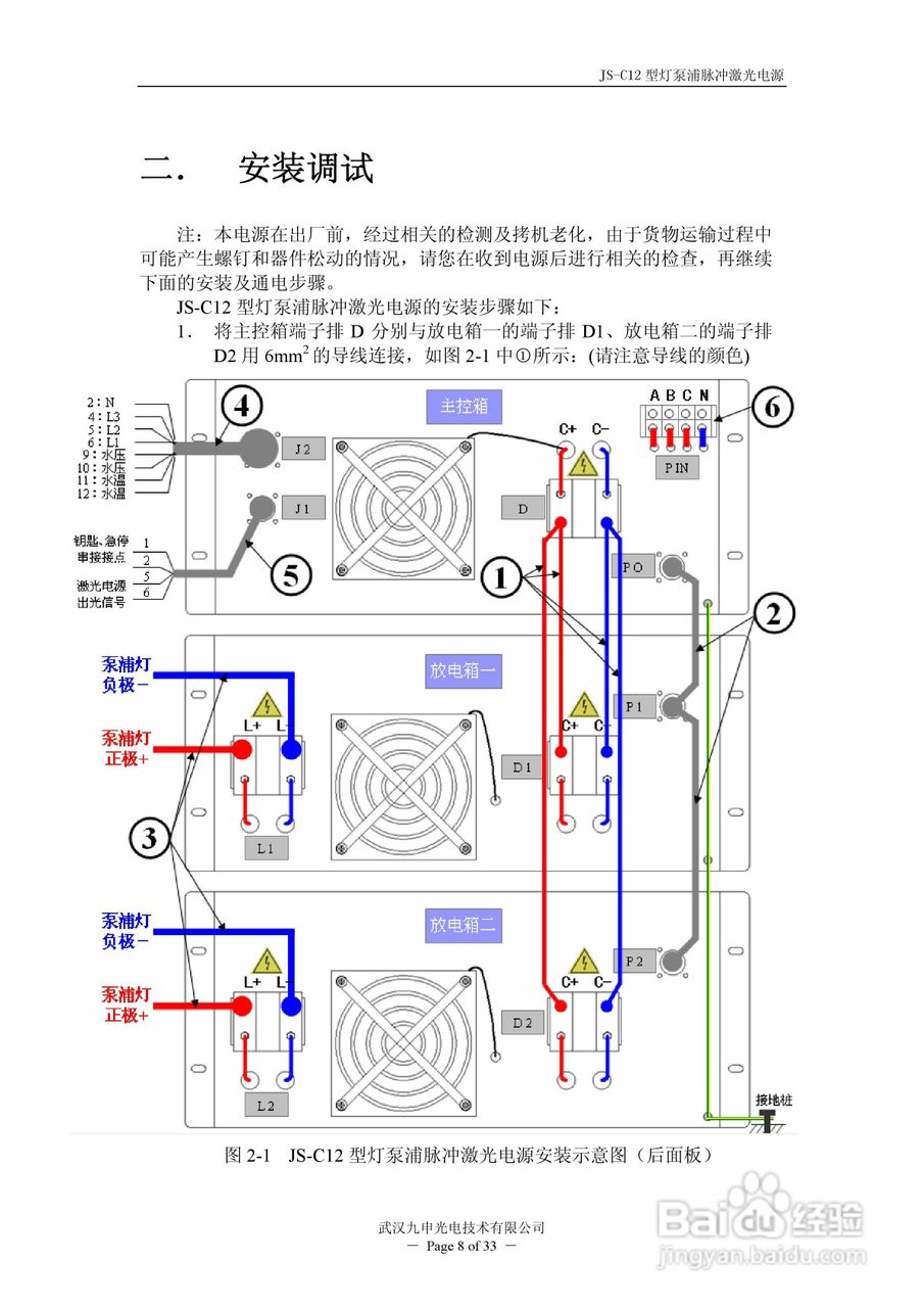 JIU SHEN JS-C12型灯泵浦脉冲激光电源使用说明书:[1]