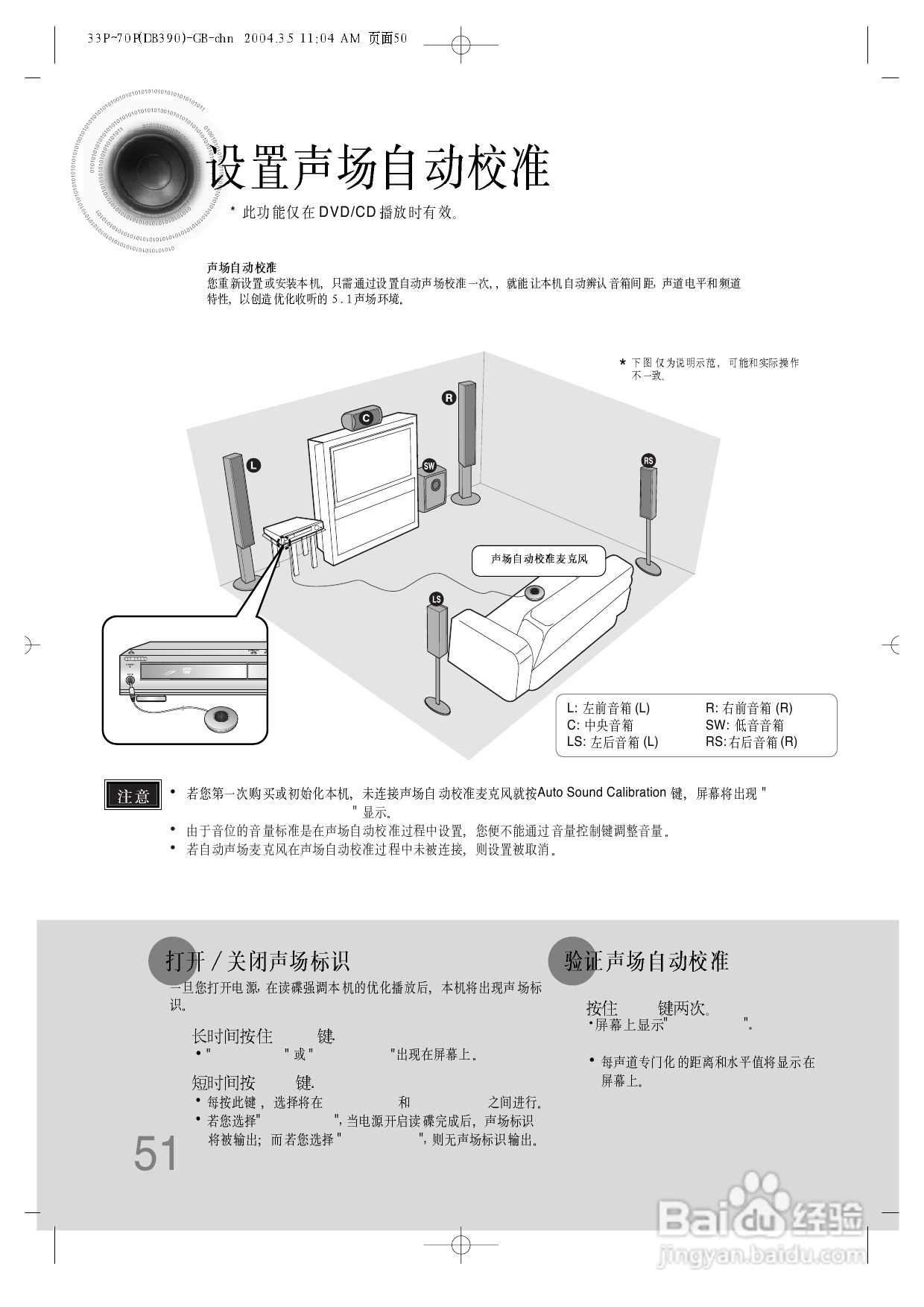 三星HT-DB390家庭影院使用说明书:[3]