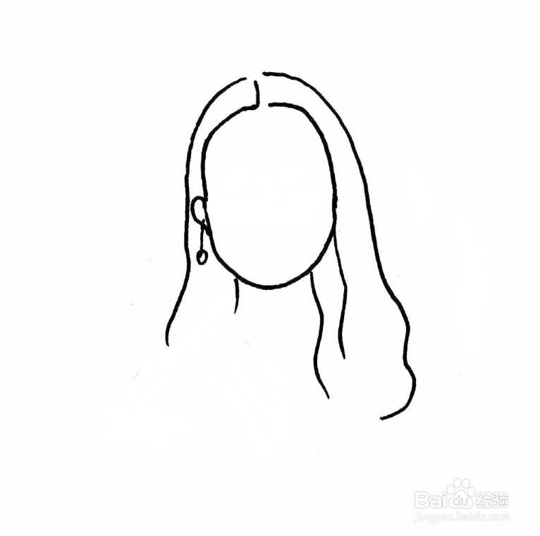 带口罩的女孩简笔画