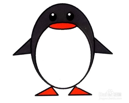 怎么画出黑白色的企鹅？