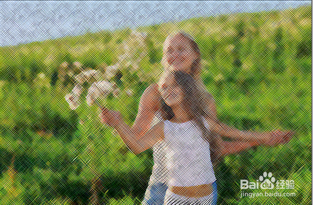 Photoshop教你用滤镜制作逼真画布效果