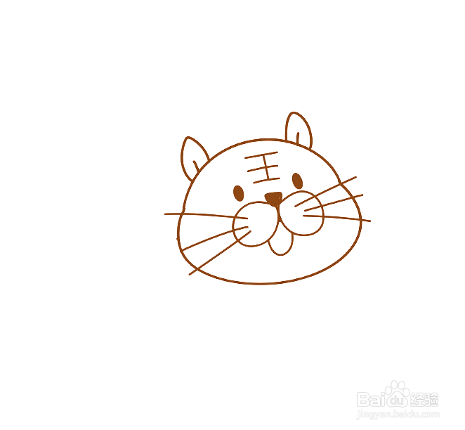 如何画卡通老虎的简笔画?