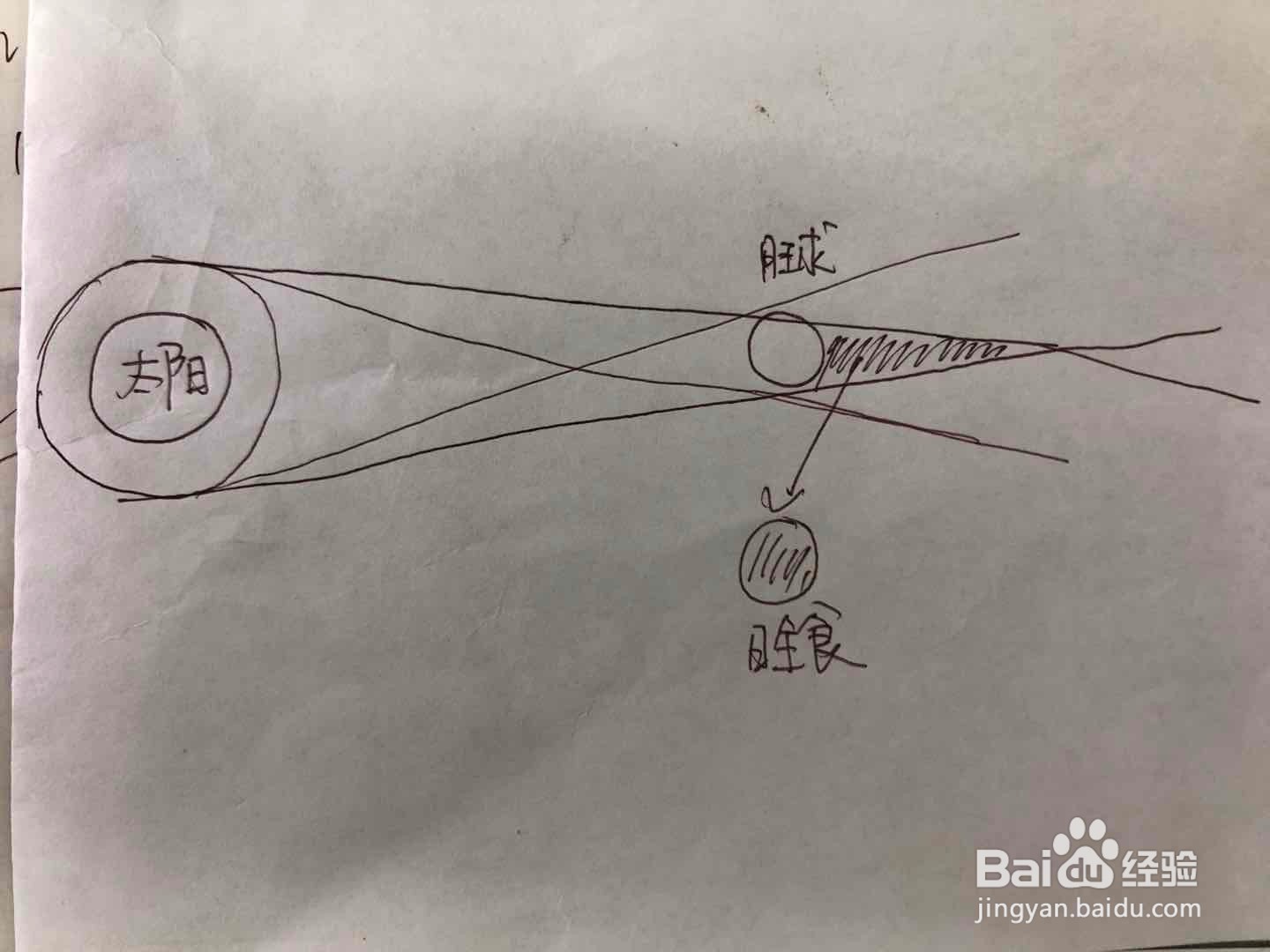 日食形成示意图画法