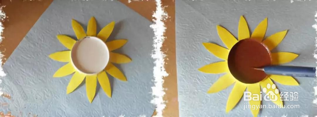 纸杯向日葵的做法