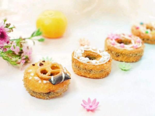 苹果豆沙甜甜圈