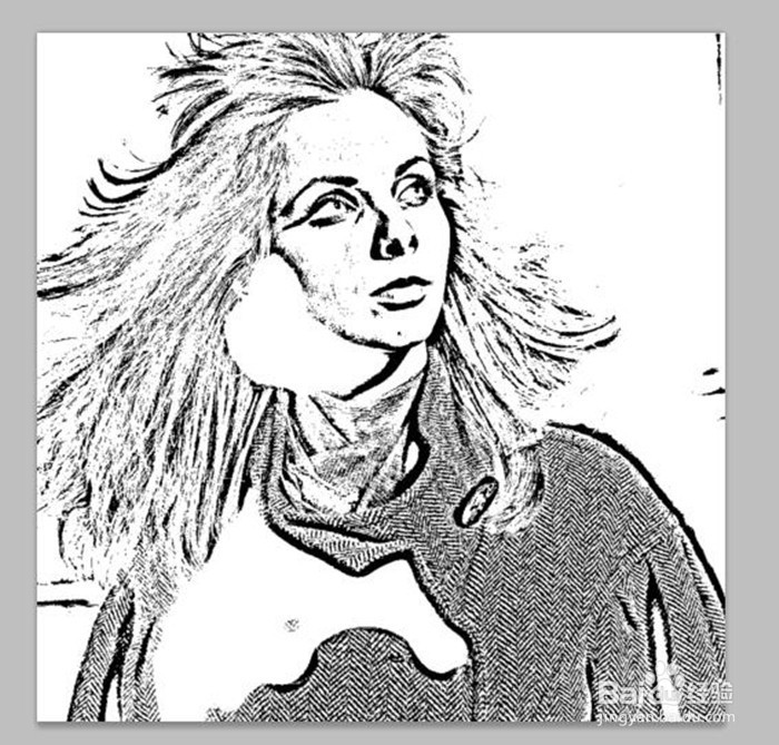 在Photoshop软件中如何制作人物素描效果?