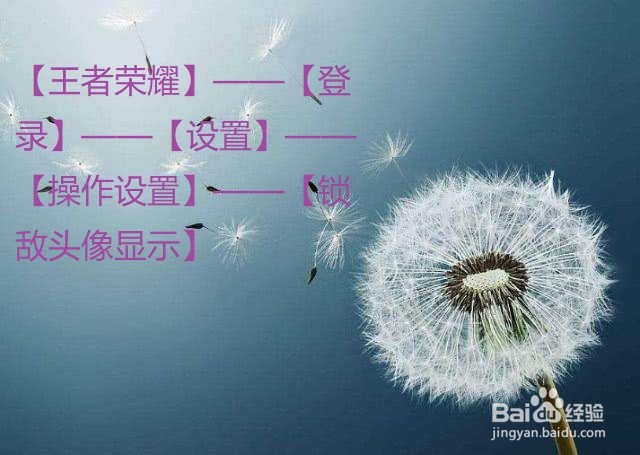 王者荣耀中怎么开启锁敌头像显示？