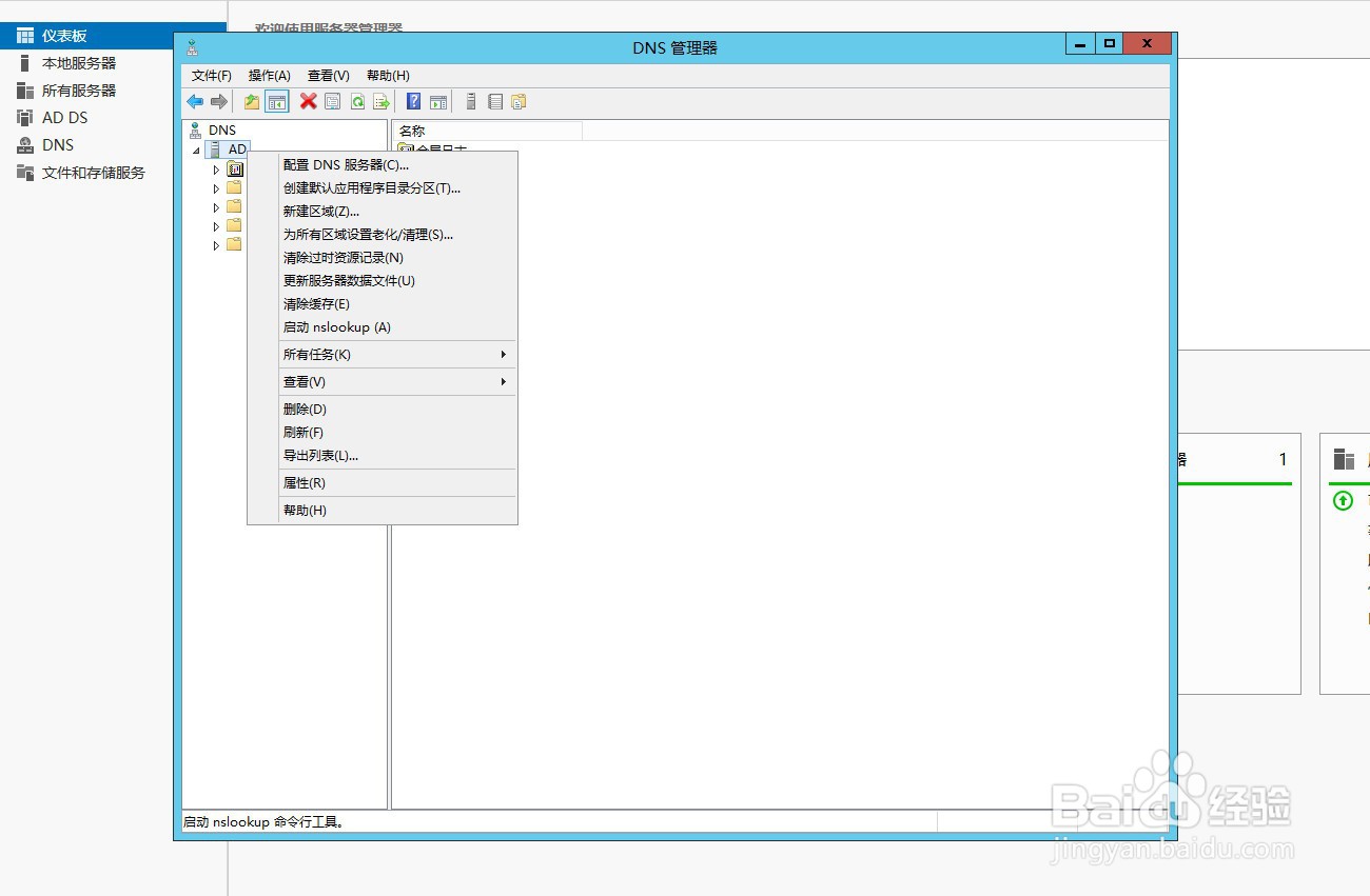 在DNS管理器中删除DNS目录后怎么打开？