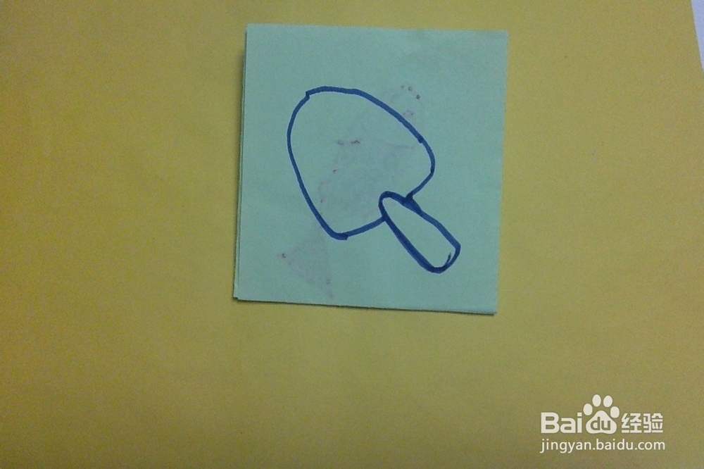 儿童手工画体育用品 球拍的画法