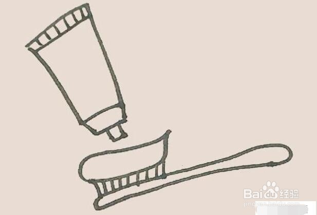 伴儿成长简笔画系列-怎样画牙膏牙刷简笔画