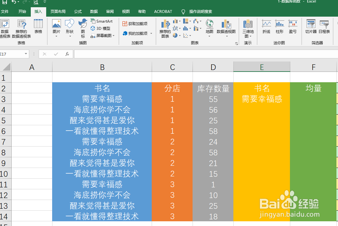 用DAVERAGE求单一品项平均函数的具体操作方法