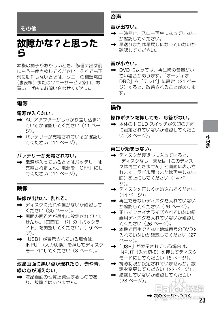 SONY DVP-FX730便携式DVD播放机说明书:[2]