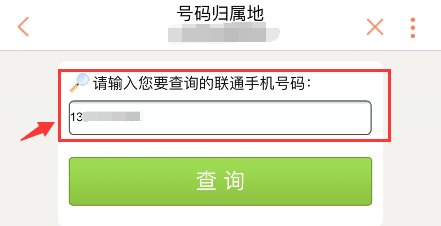 输入您需要查询归属地信息的手机号码,点击 查询