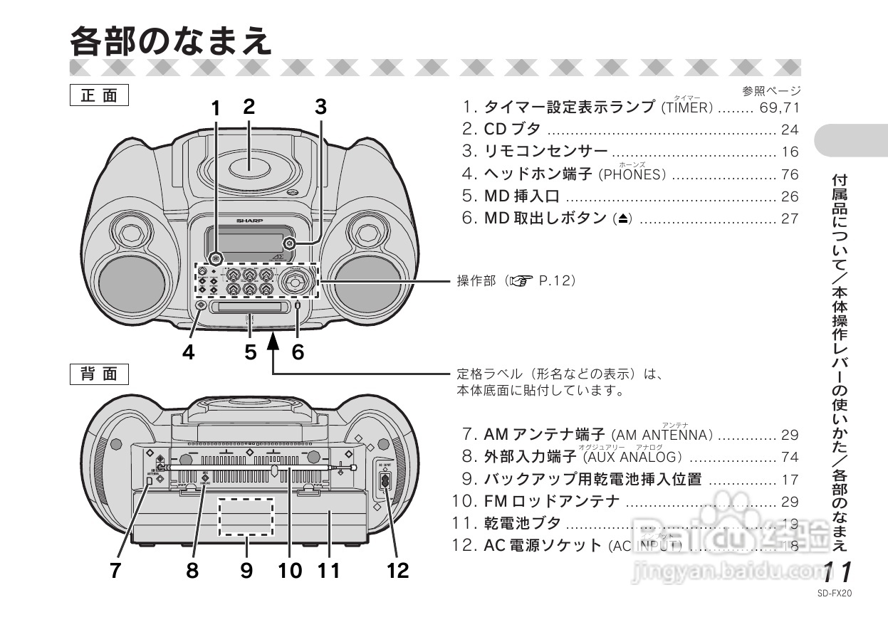 SHARP SD-FX20 CD/MD收音音响使用说明书:[1]