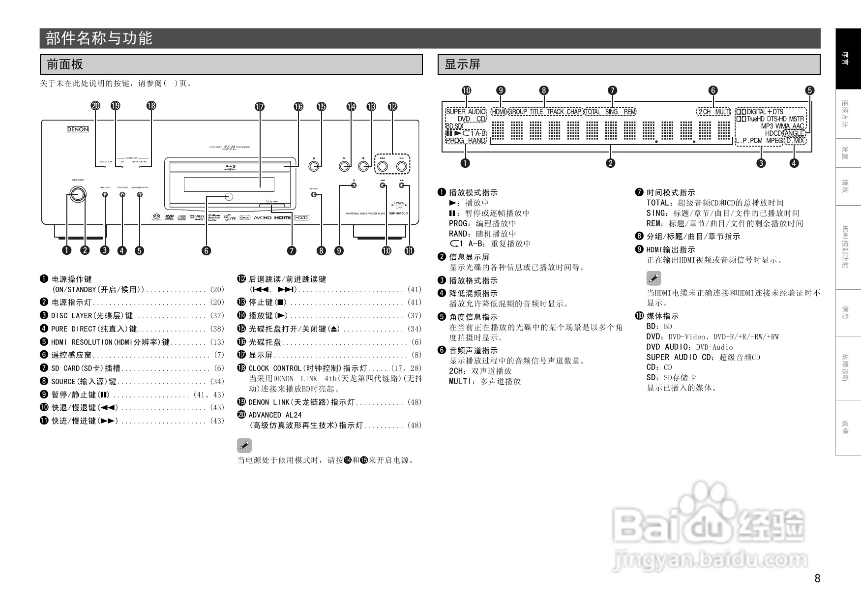 DENON DBP-4010UD通用蓝光播放机操作说明书:[1]