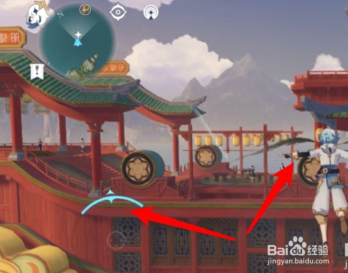 原神落霞的位置怎么上去