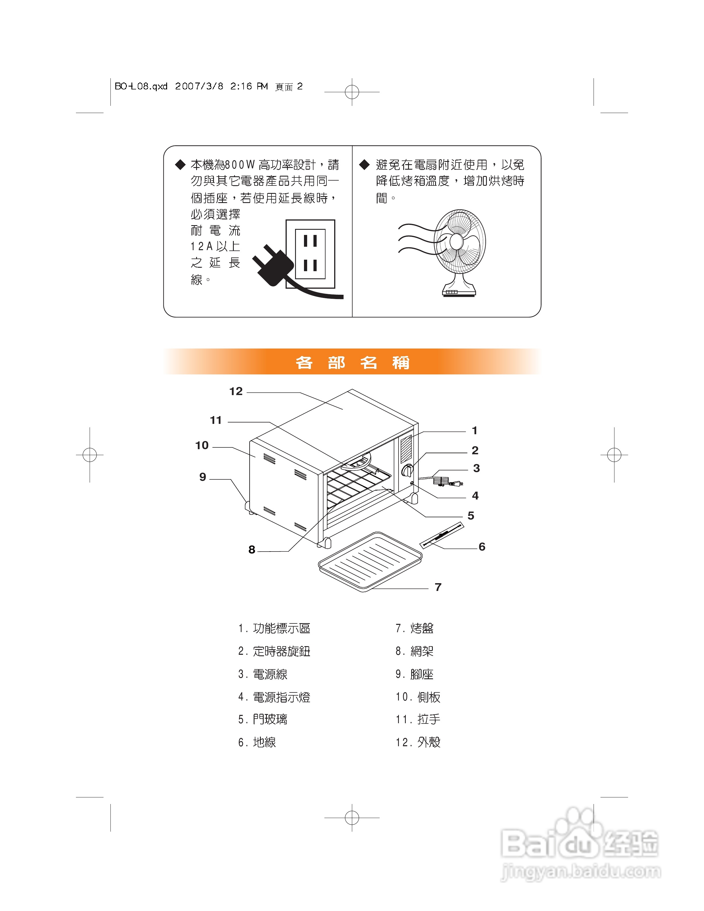 歌林bo L08型电烤箱使用说明书 百度经验