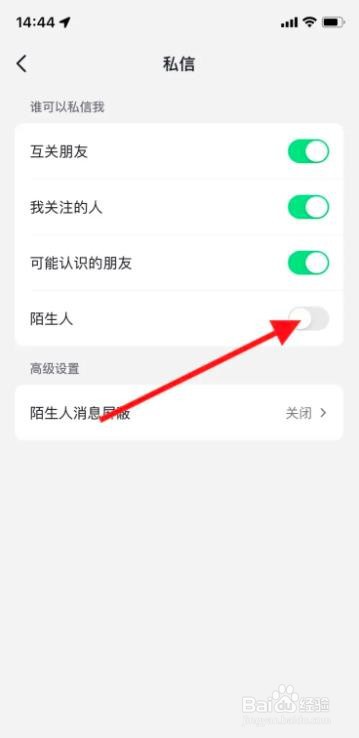 手机iPhone抖音准许“ 陌生人”私信我?