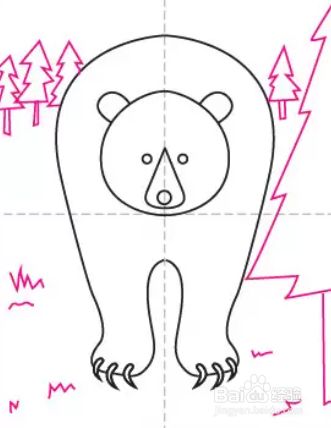 如何画一只森林中的灰熊