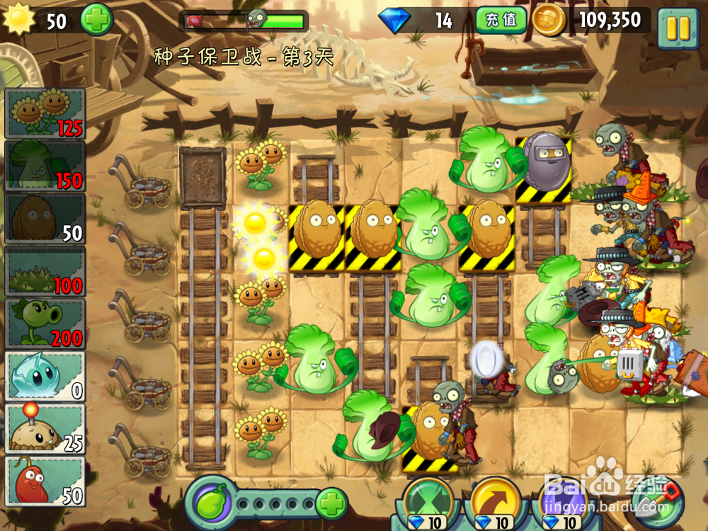 植物大战僵尸2 狂野西部 种子保卫战第三天 菜问