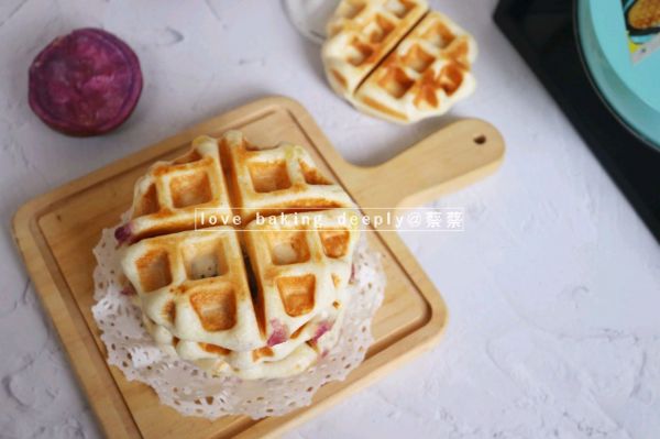 紫薯芝士华夫饼