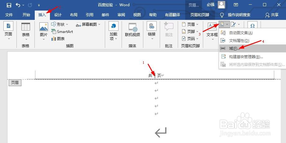 Word中共几页Numpages怎么用？