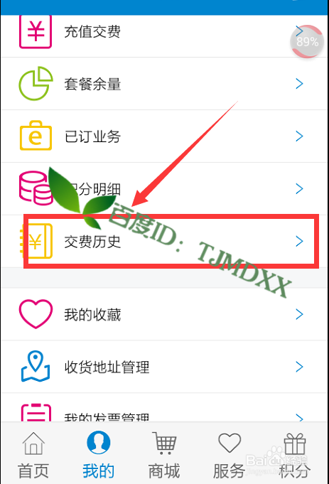 怎么用手机查看自己的缴费记录