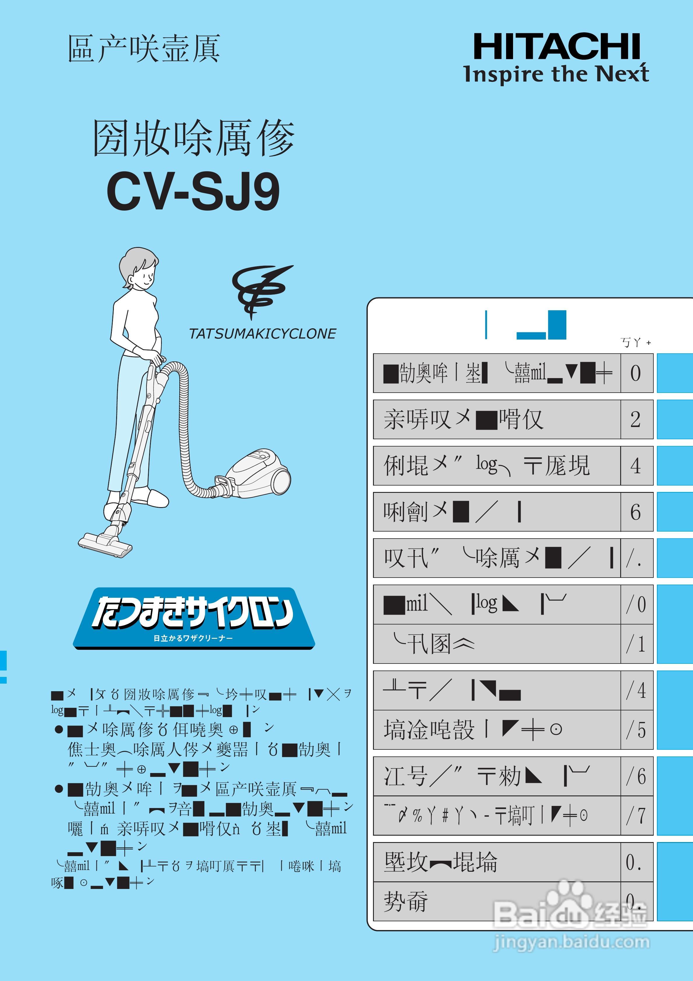 日立 CV-SJ9扫除机说明书:[1]