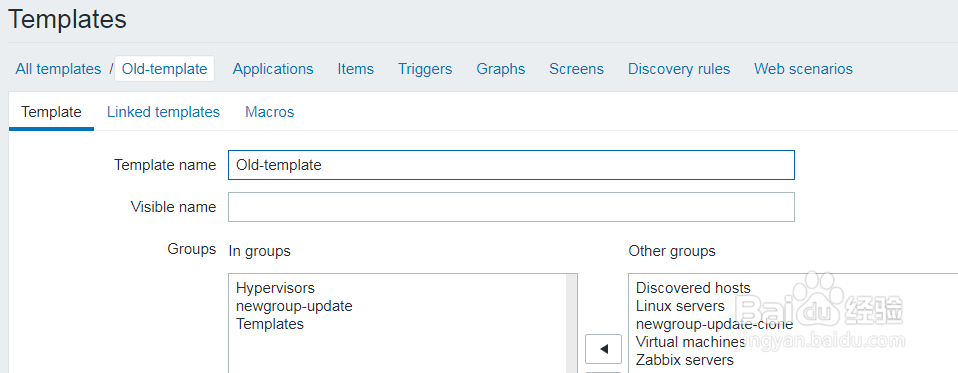 如何在zabbix的模板中修改屏幕？