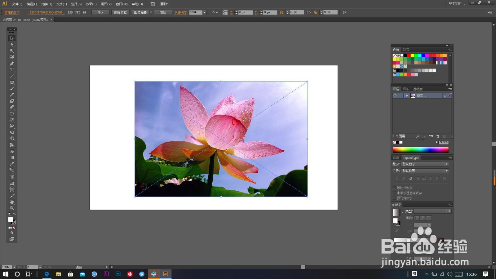 如何使用AI软件把一张图片放入到图形中