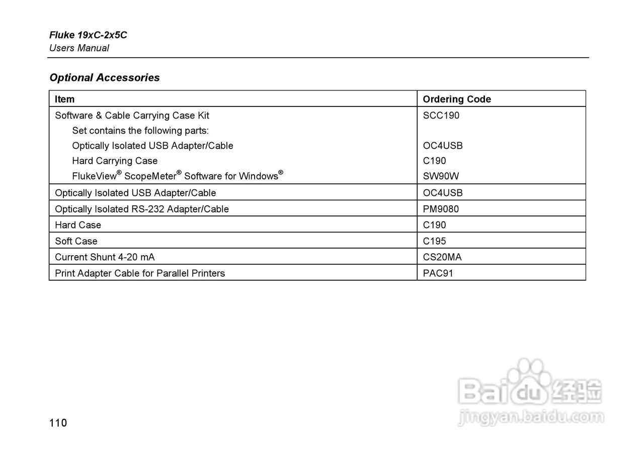 福禄克Fluke 225C彩色示波表使用说明书:[12]