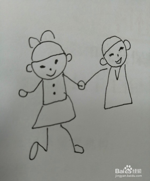 玩耍的小孩简笔画