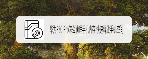 华为P30 Pro怎么清理手机内存 快速释放手机空间