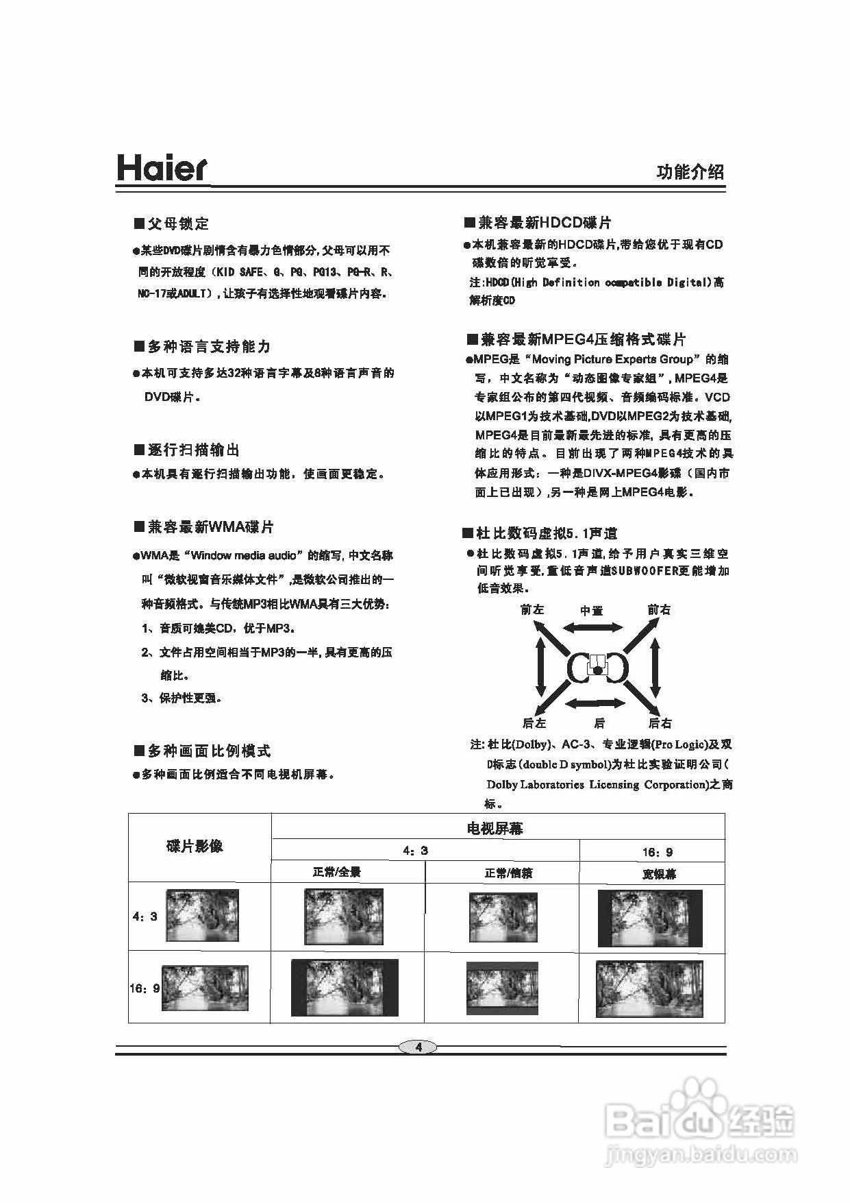海尔DVD-H2260影碟机使用说明书:[1]