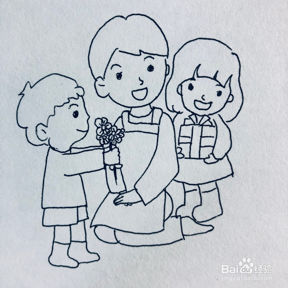 “妈妈辛苦了”母亲节简笔画绘画方法