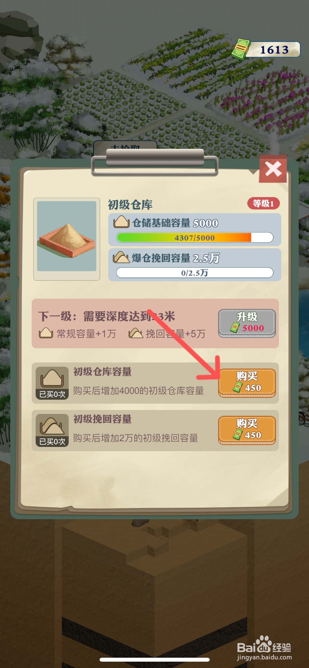 王铲铲的致富之路怎么购买初级仓库容量