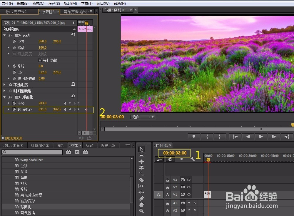 球面化效果 实例premiere