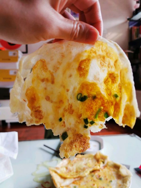 营养早餐鸡蛋葱油煎饼