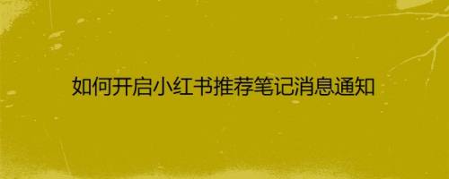 如何开启小红书推荐笔记消息通知