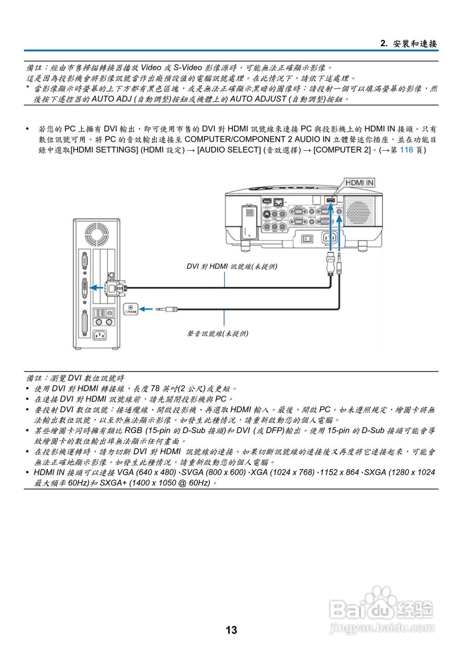 NEC NP901W型投影机用户手册:[3]
