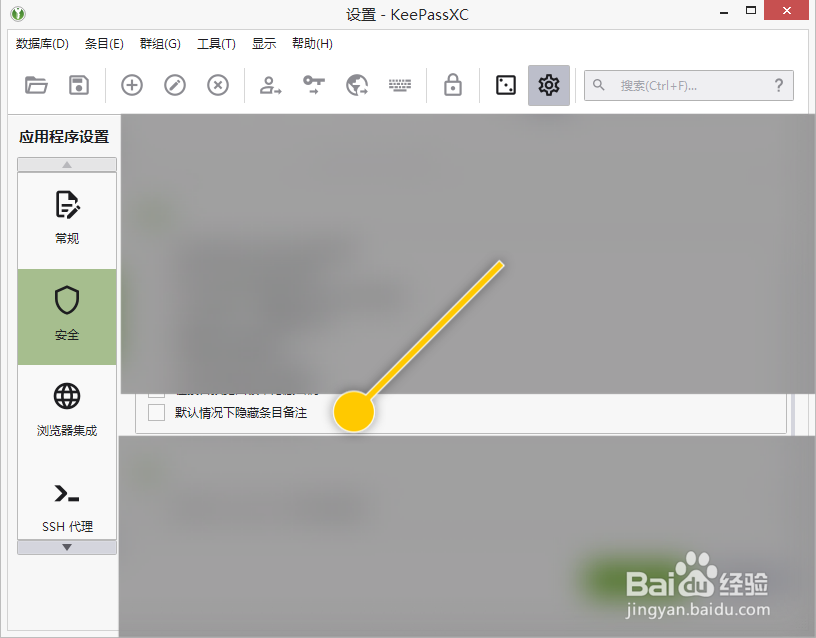 KeePassXC怎么设置默认情况下隐藏条目备注