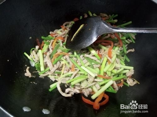 蒜苔肉丝的做法