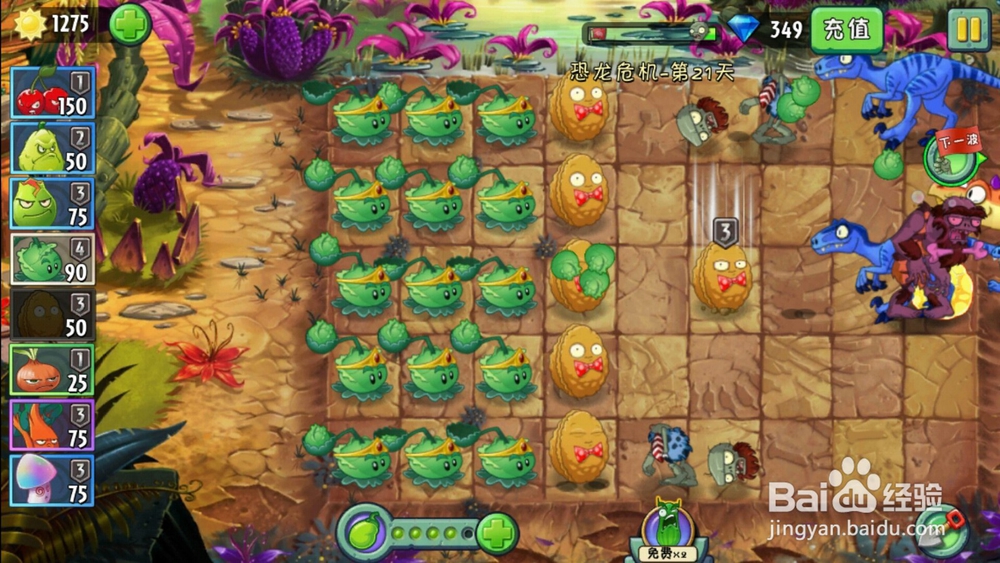 植物大战僵尸2恐龙危机第21天困难攻略