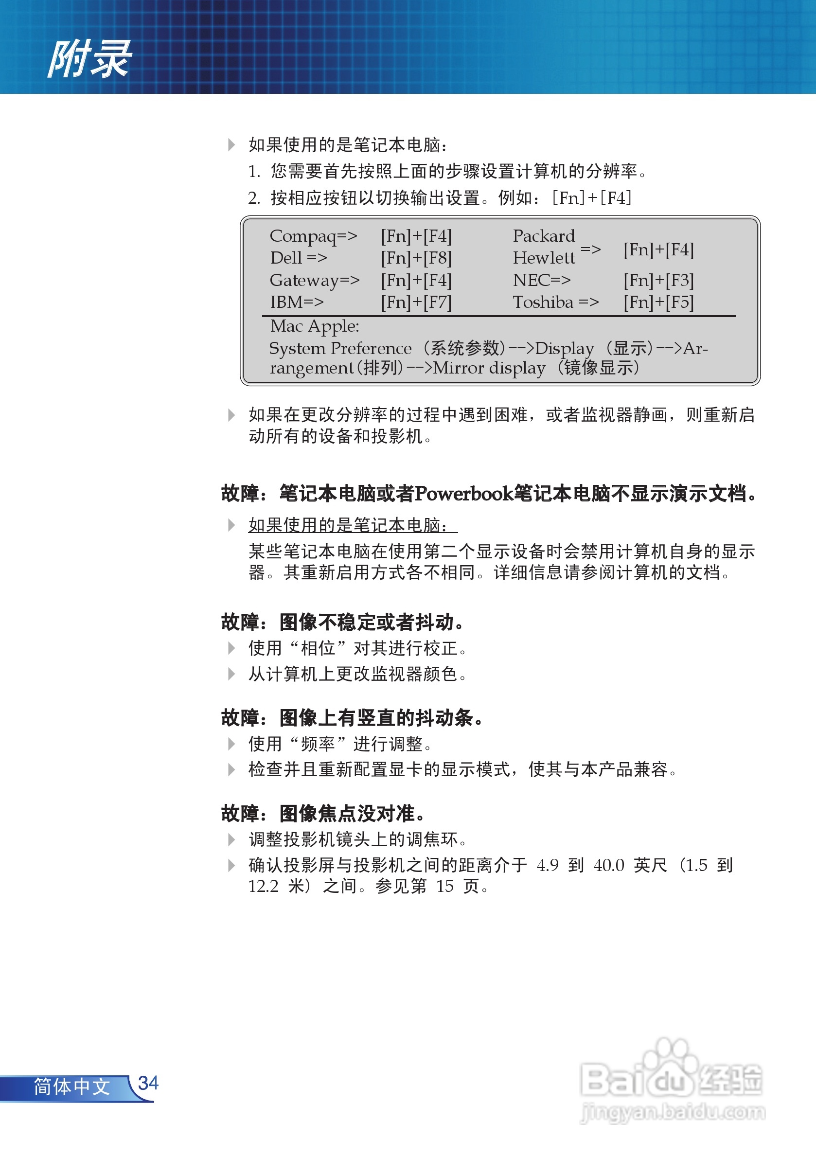 奥图码 EP910投影机说明书:[4]