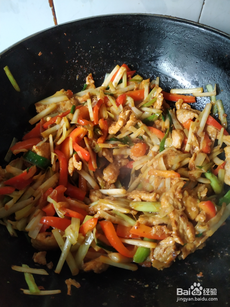 细腻美味的家常菜韭黄肉片