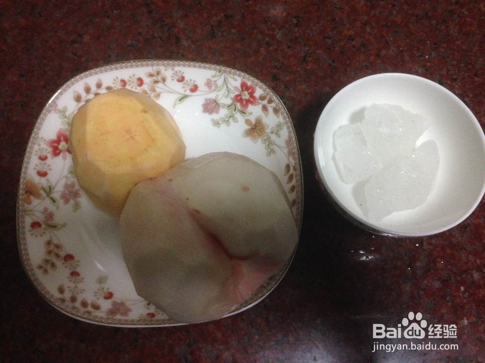 如何制作一份美味的水蜜桃番薯糖水