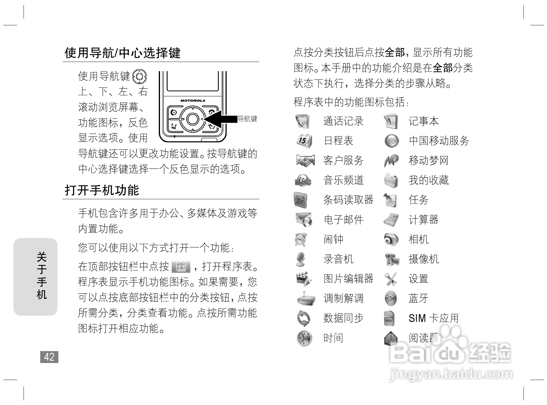 摩托罗拉E6S手机说明书:[5]
