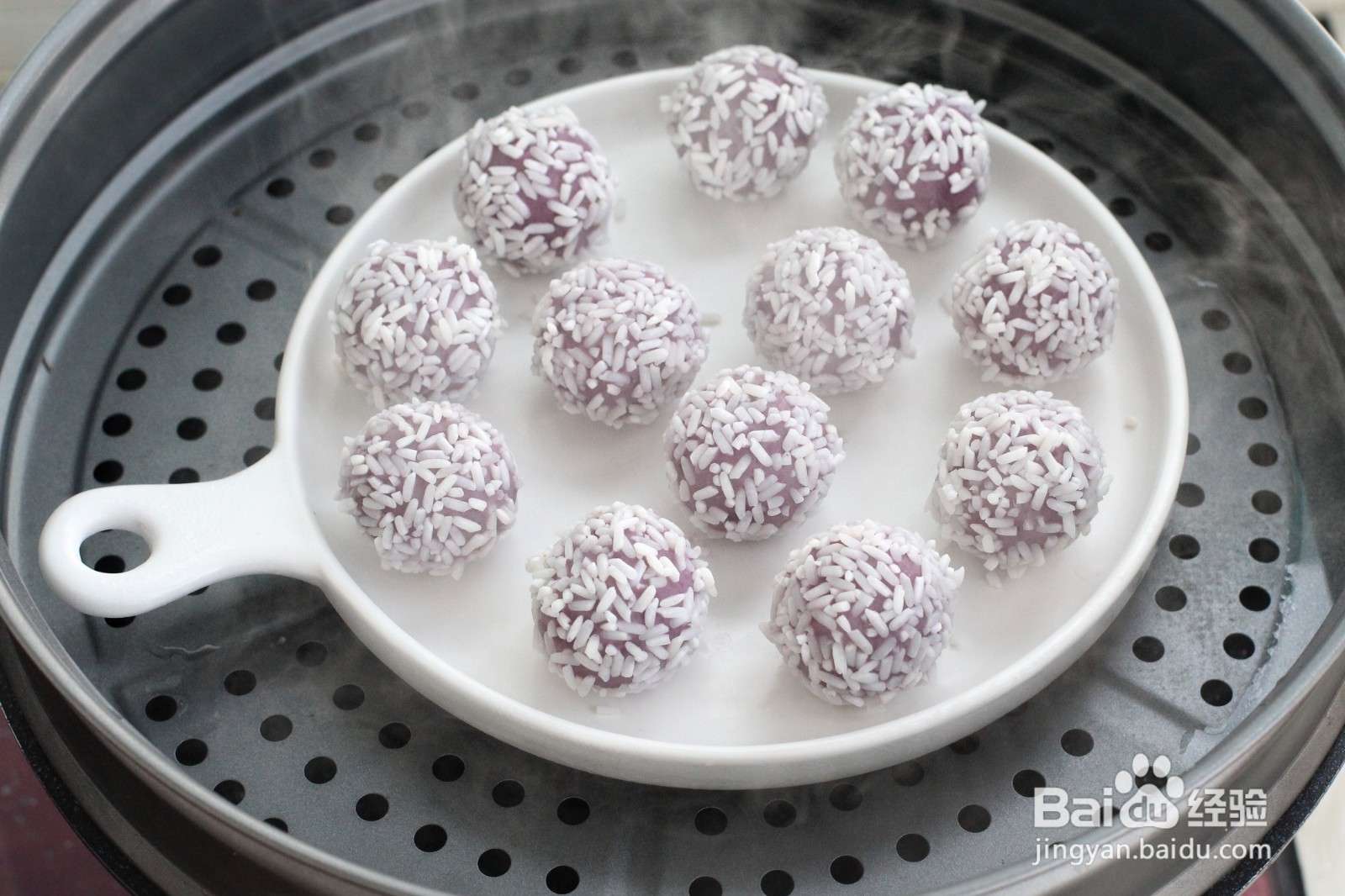怎么做水晶紫薯糯米丸子