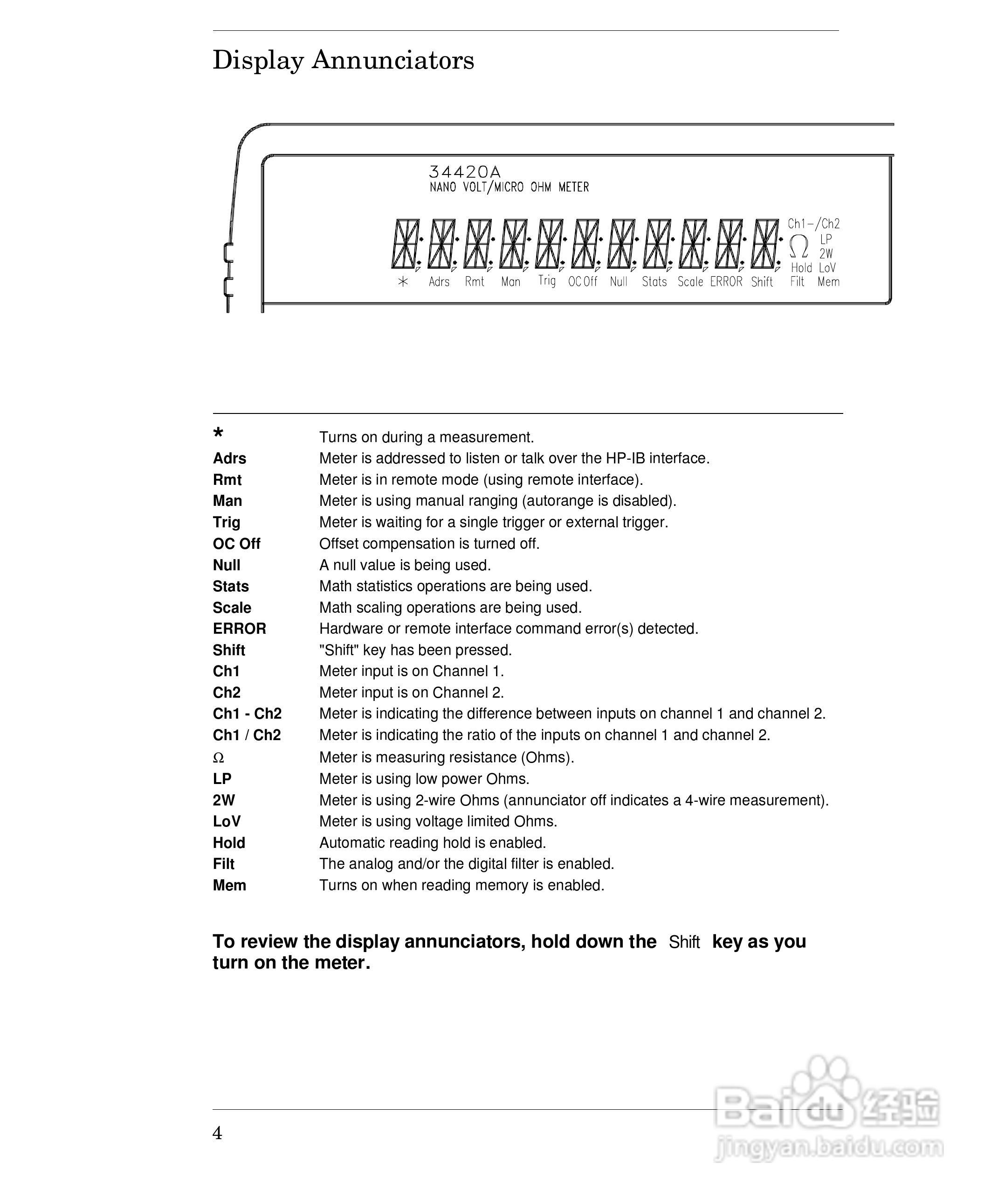 安捷伦34420A毫微电压计/微欧姆表操作手册:[1]